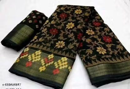 NavSarjan Brasso Cotton Saree with Blouse