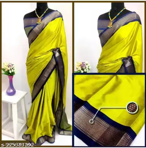 Paithani Cotton silk saree peacock butti latest Paithani saree