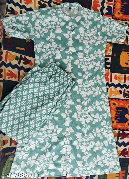 Rayon Long Nayra Cut Kurta And Plazo Settraditional