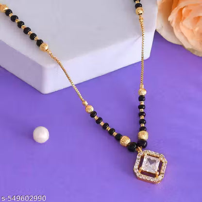 Jueri Princess Cut American Diamond Premium Mangalsutra For women and girls