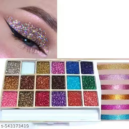 18 Colorr Mini Eyeshadow Palette Glitter EyeshadowContains Brush