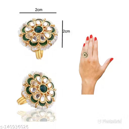 Rajputi Rajwadi Ring Combo for women & Girls (adjustable) Pack of 3