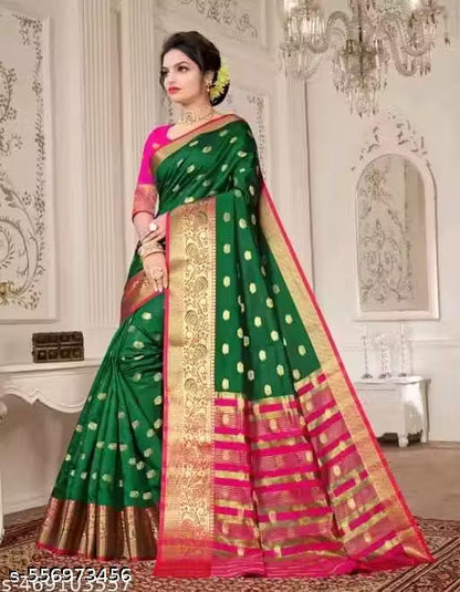 Veena Fashion Women's lichi Saree with Blouse Piece