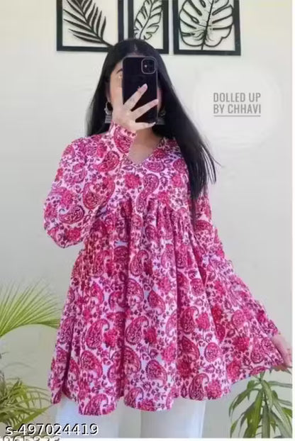 Women's rayon Jaipuri printed Kurti