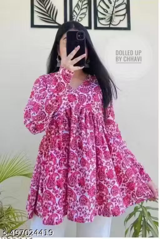 Women's rayon Jaipuri printed Kurti