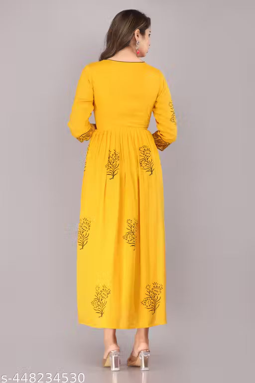Rayon Hand Block Print Kurta