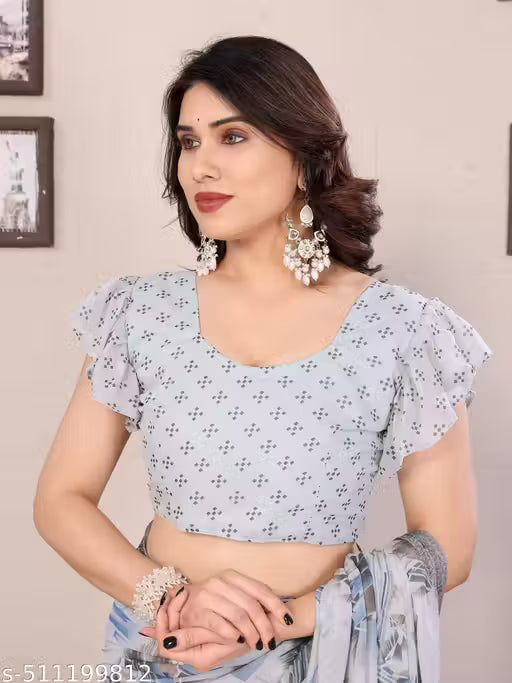 Premium Quality Printed Georgette Saree with Blouse