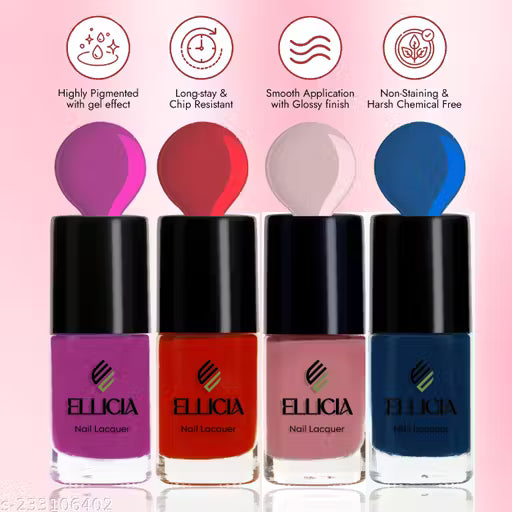 Ellicia 6-Piece Nail Polish Set – High-Quality Nail Paint