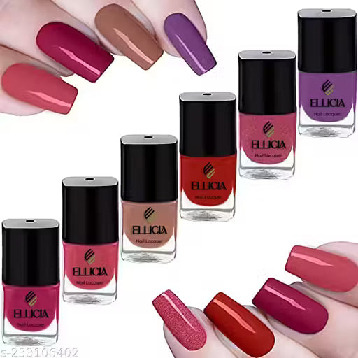Ellicia 6-Piece Nail Polish Set – High-Quality Nail Paint