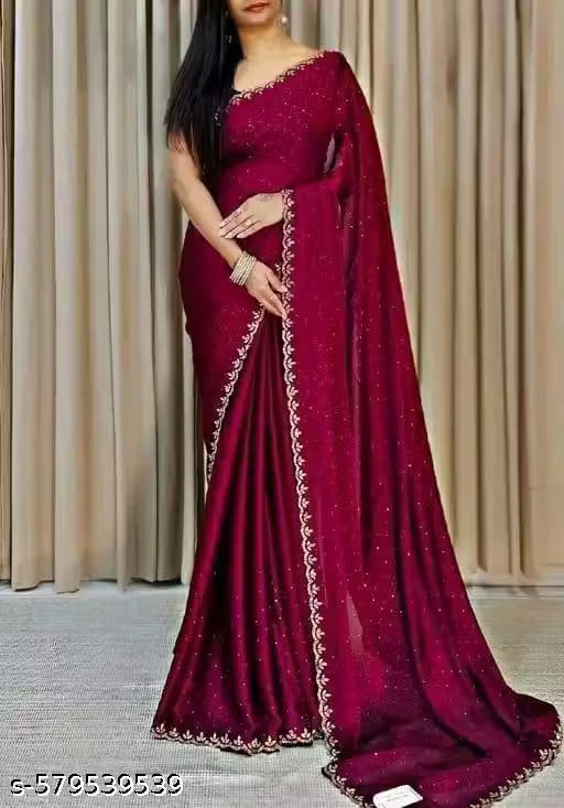 Graceful Hot Fix Georgette Saree