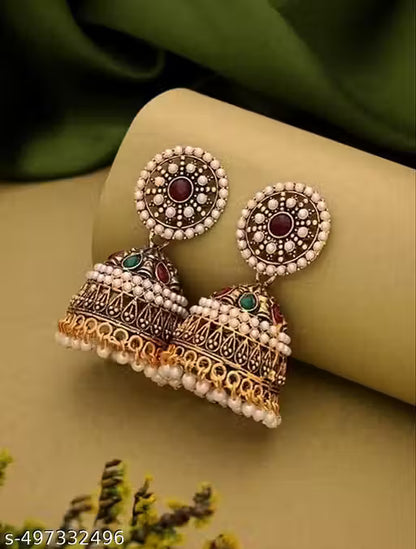 Trendy New Tranding Oxodised Red Rajwadi Jumakha