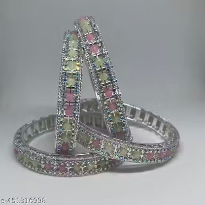 Elegant Silver Bangles Set for Women &amp; Girls – Stylish &amp; Lightweight Jewelry for Daily &amp; Party Wear