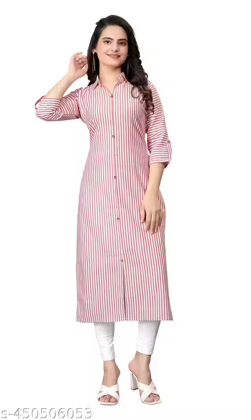 New Fancy Bollywood-Inspired Trendy Women's Cotton Straight Kurti