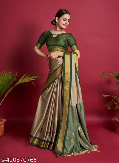 Traditional Design Paithani Sico Silk Saree with running blouse piece