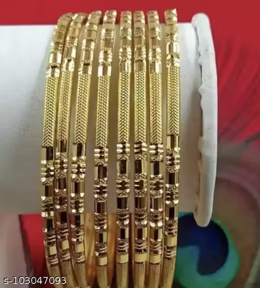 GOVINDAM GOLD SHINNING 12 PCS BRASS BANGLE SET