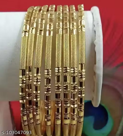 GOVINDAM GOLD SHINNING 12 PCS BRASS BANGLE SET