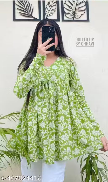 Women's rayon Jaipuri printed Kurti