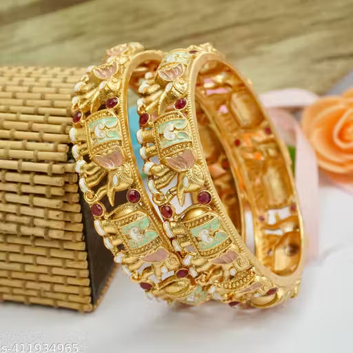 Elephant Designer Meena Bangles