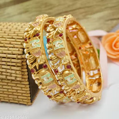 Elephant Designer Meena Bangles