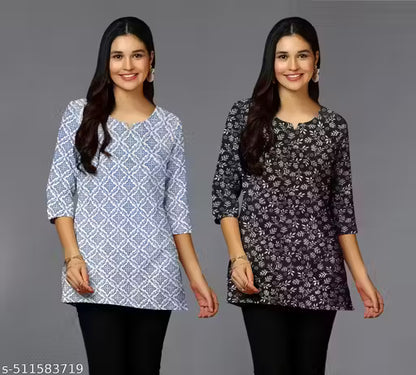 Women's Printed short Kurti combo For Women
