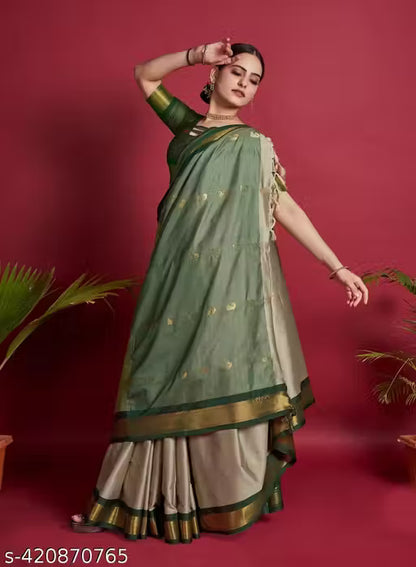 Traditional Design Paithani Sico Silk Saree with running blouse piece