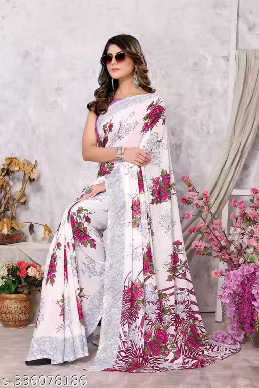 Best quality Georgette Saree with Blouse Material
