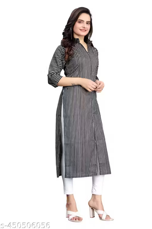 New Fancy Bollywood-Inspired Trendy Women's Cotton Straight Kurti
