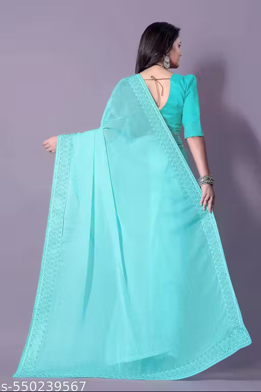 Premium Festival Georgette Saree with Hotfix Stones