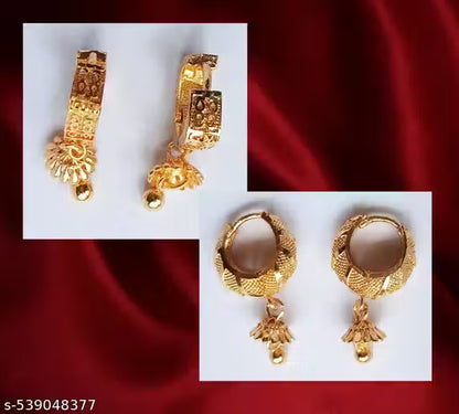 Combo of Micro Gold Plated Earrings for Women