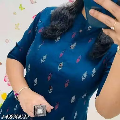 Women Printed Viscose Rayon Ethnic Dress&nbsp;