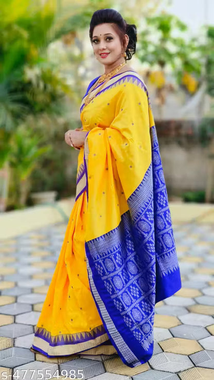 New Art Silk Saree with Bomkai Border