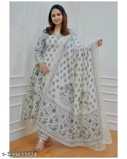 Cotton Nyra Cut Kurti with Pant and Dupatta