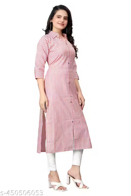New Fancy Bollywood-Inspired Trendy Women's Cotton Straight Kurti