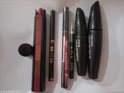 5in1 red lipstick with 3in1 eyeliner mascara &36h eyeliner &kajal