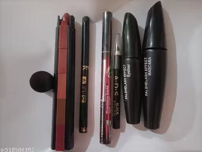 5in1 red lipstick with 3in1 eyeliner mascara &36h eyeliner &kajal