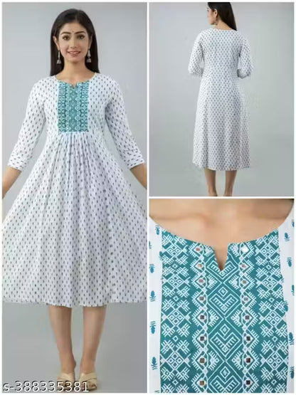 New Trendy Printed And Embroidery Kurti