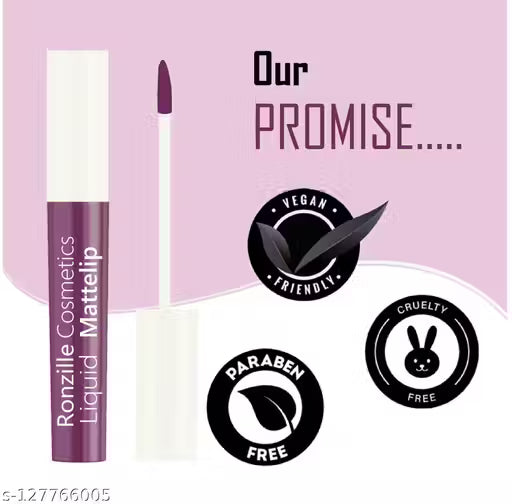 RONZILLE Matte liquid lipstick Non Transfer plus Lip gloss Purple Edition Pack of 4