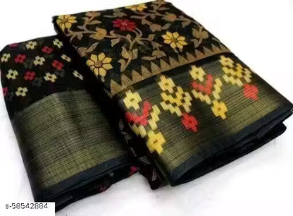 NavSarjan Brasso Cotton Saree with Blouse