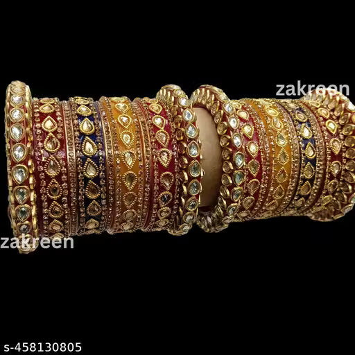 New Multi Color Golden Pear Figer Design Chura Set For Girls/Woman By Alimart