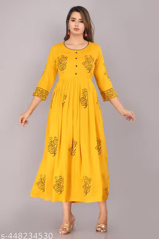 Rayon Hand Block Print Kurta