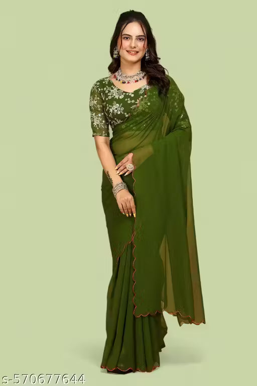 Stunning Ethnic Wear Saree for Party, Wedding, Reception, Haldi, Mehndi & Festive Events