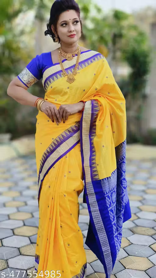 New Art Silk Saree with Bomkai Border