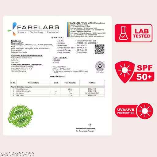 Tinted Lip Balm with SPF 50 PA+++| Hydration++Brightening |Kojic Acid & Ceramide Beetroot - 5gm