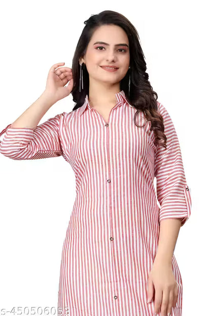 New Fancy Bollywood-Inspired Trendy Women's Cotton Straight Kurti