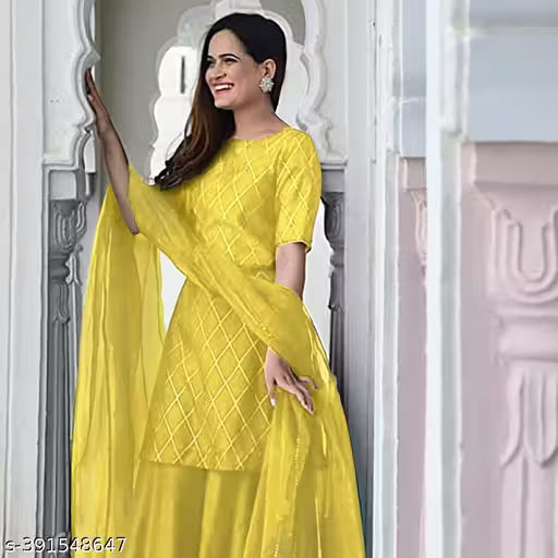 WOMEN'S PRINTED DAILY WEAR KURTA WITH SARARA SET