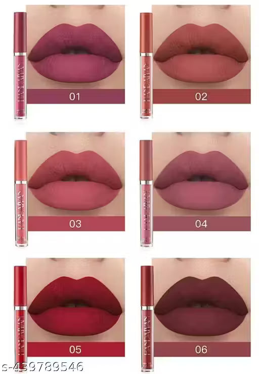 New velvet long lasting waterproof non transfer liquid matte lipstick set of 6