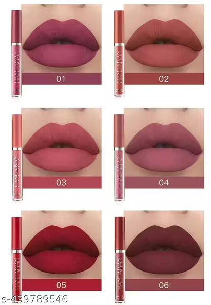 New velvet long lasting waterproof non transfer liquid matte lipstick set of 6