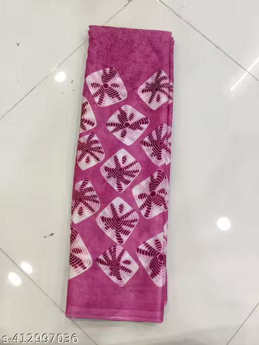 Soft Chiffon Saree with Printed Blouse