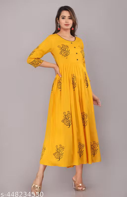 Rayon Hand Block Print Kurta