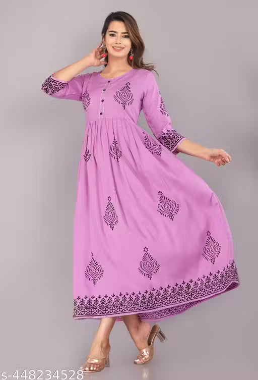 Printed Rayon Kurti for Women Wedding kurtis